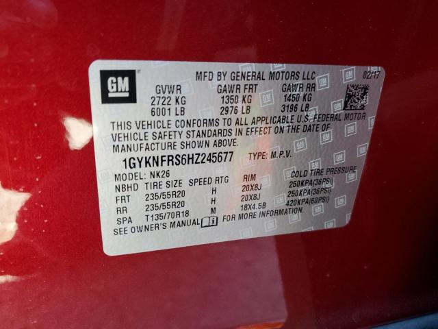 2017 CADILLAC XT5 PLATIN - 1GYKNFRS6HZ245677