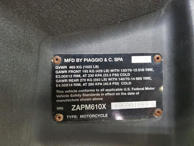 2009 PIAGGIO MP3 500 ZAPM610X195001059