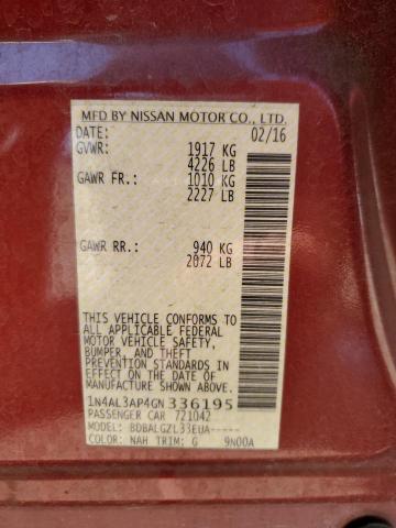 1N4AL3AP4GN336195 Nissan ALTIMA 2.5