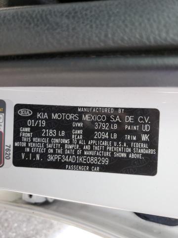 3KPF34AD1KE088299 KIA Forte Gt Line