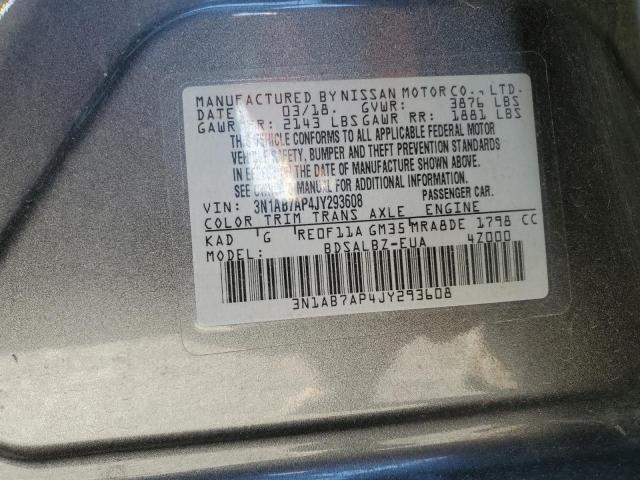 3N1AB7AP4JY293608 Nissan SENTRA S