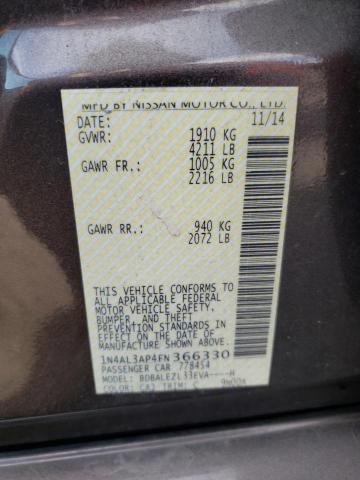 1N4AL3AP4FN366330 Nissan ALTIMA 2.5