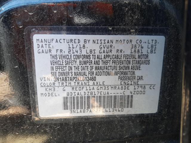 3N1AB7AP2KL613460 Nissan SENTRA S