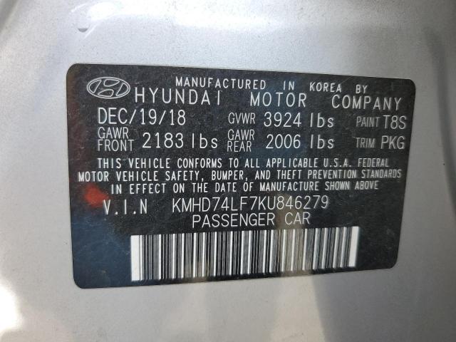KMHD74LF7KU846279 Hyundai ELANTRA SE
