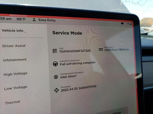 7SAYGAEE8NF327220 Tesla Model Y