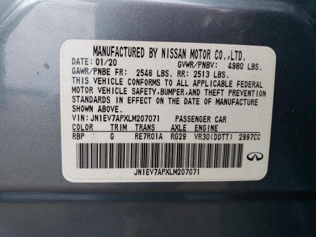 2020 INFINITI Q50 PURE - JN1EV7APXLM207071