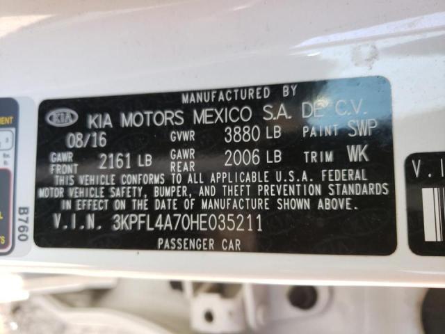 3KPFL4A70HE035211 KIA FORTE LX