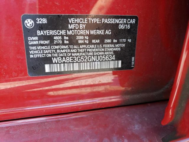 WBA8E3G52GNU05634 BMW 328 Xi Sulev