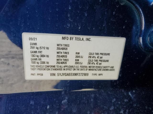 5YJYGAEEXMF272989 Tesla Model Y