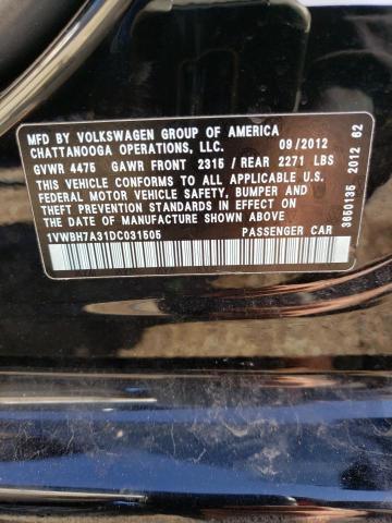 2013 Volkswagen Passat Se VIN: 1VWBH7A31DC031505 Lot: 49082113