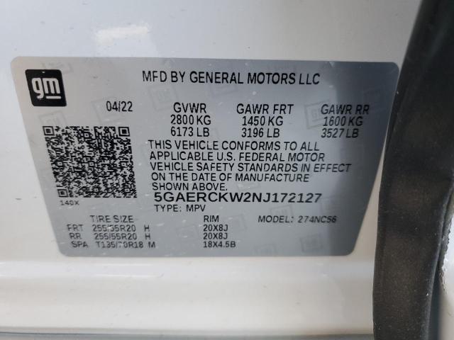 2022 BUICK ENCLAVE PR - 5GAERCKW2NJ172127
