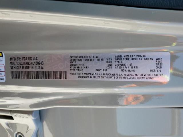 2022 JEEP GLADIATOR - 1C6JJTAG3NL180943