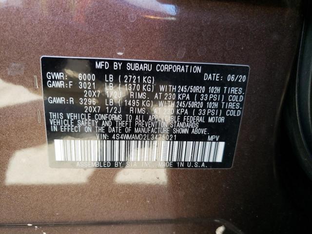 4S4WMAMD2L3475021 Subaru Ascent Limited