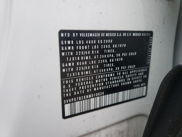 2022 VOLKSWAGEN TAOS SE IQ - 3VVPX7B2XNM010624