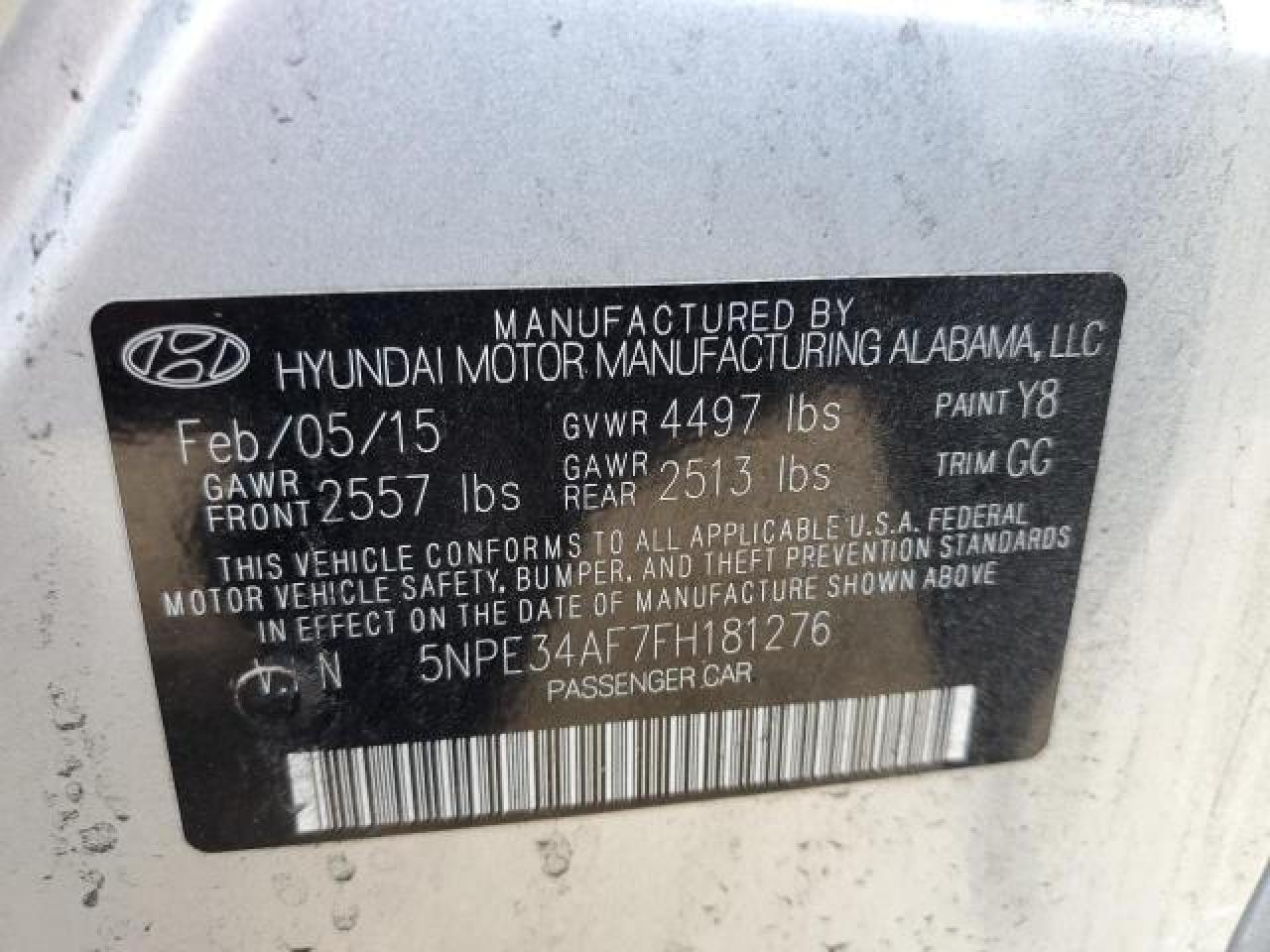 5NPE34AF7FH181276 2015 Hyundai Sonata Sport
