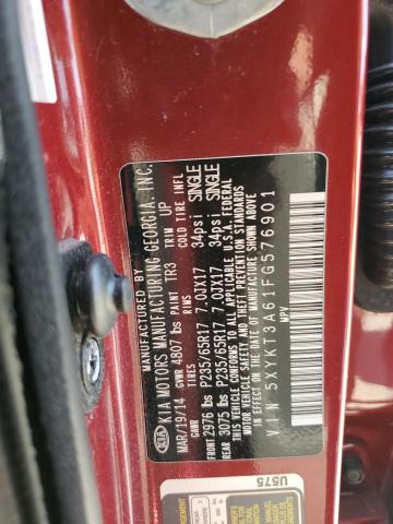 5XYKT3A61FG576901 KIA SORENTO LX