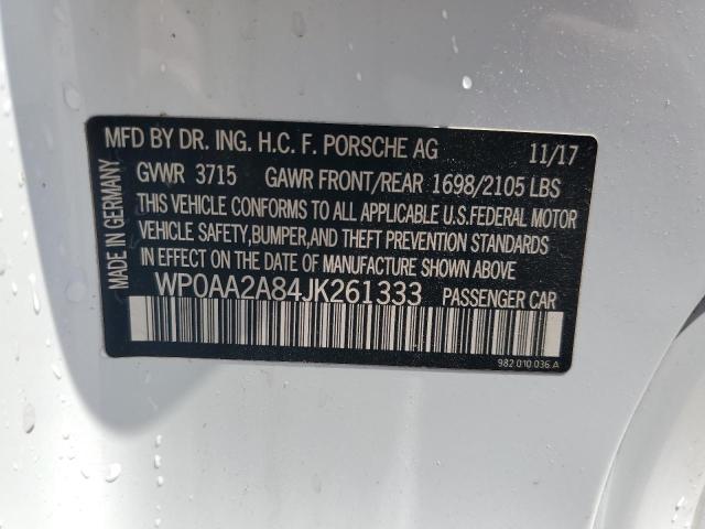 2018 PORSCHE CAYMAN WP0AA2A84JK261333