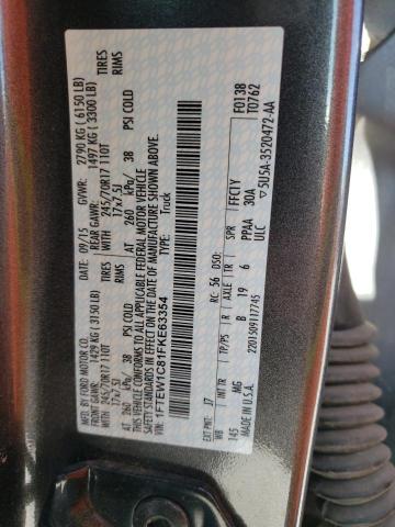 1FTEW1C81FKE63354 Ford F150 Supercrew