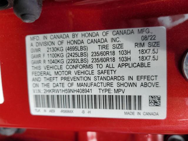 2HKRW1H59NH408941 Honda CR-V EX