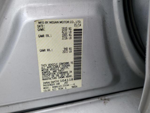 1N4AL3AP7FC104118 Nissan ALTIMA 2.5