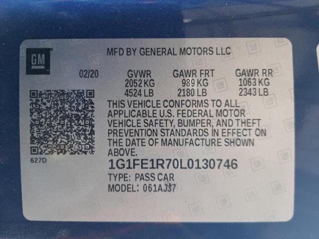 2020 CHEVROLET CAMARO LZ - 1G1FE1R70L0130746