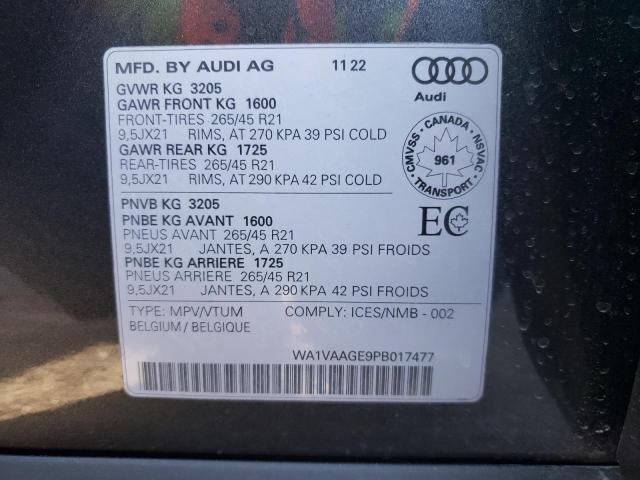 2023 AUDI E-TRON CHR WA1VAAGE9PB017477