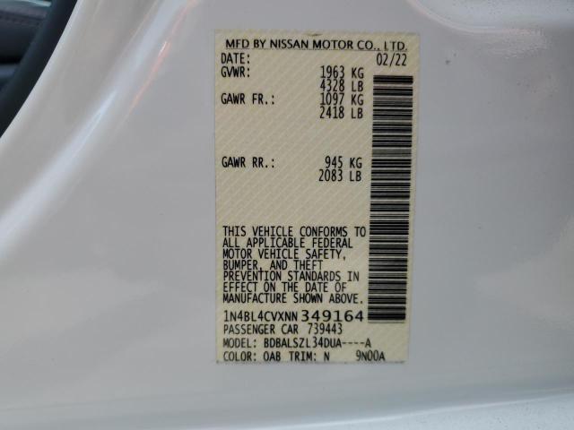 1N4BL4CVXNN349164 Nissan ALTIMA SR