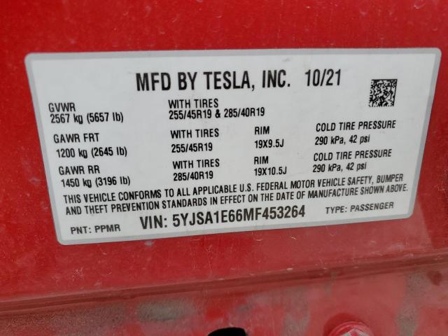 5YJSA1E66MF453264 Tesla MODEL S
