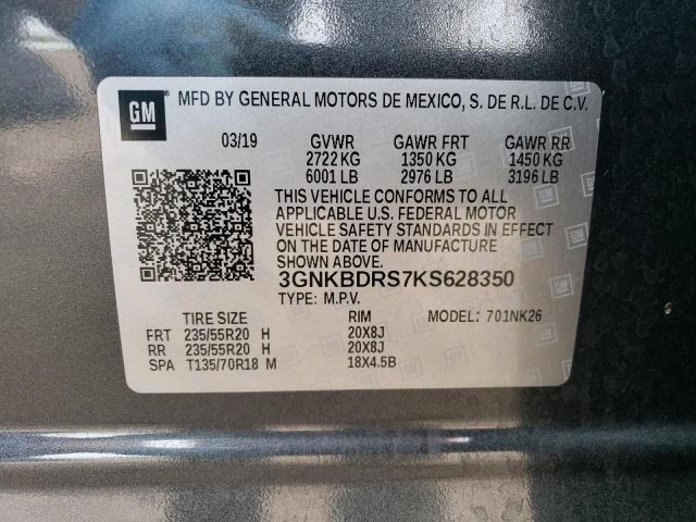 2019 CHEVROLET BLAZER 3LT - 3GNKBDRS7KS628350