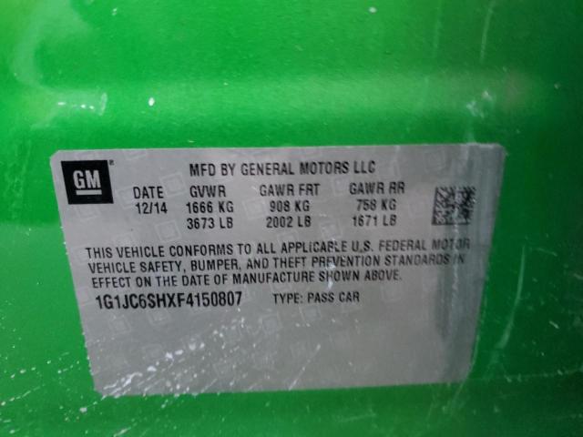 2015 CHEVROLET SONIC LT - 1G1JC6SHXF4150807