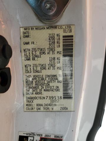 1N6BD0CT6JN739538 Nissan FRONTIER S