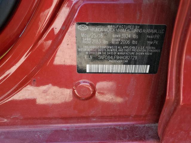 5NPD84LF9HH082729 Hyundai ELANTRA SE