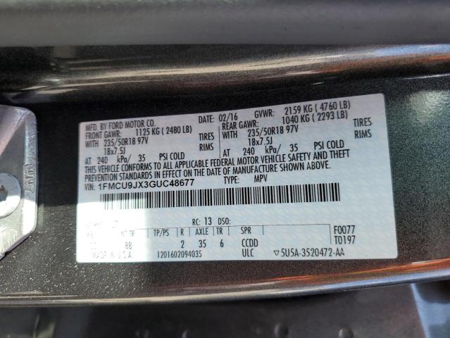 1FMCU9JX3GUC48677 2016 FORD ESCAPE, photo no. 13