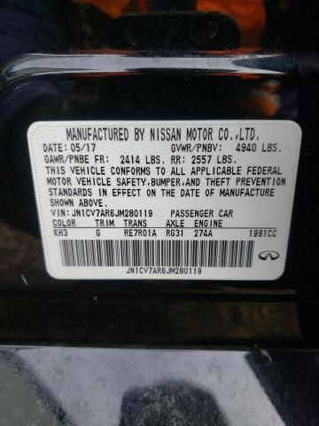 2018 INFINITI Q50 PURE - JN1CV7AR6JM280119