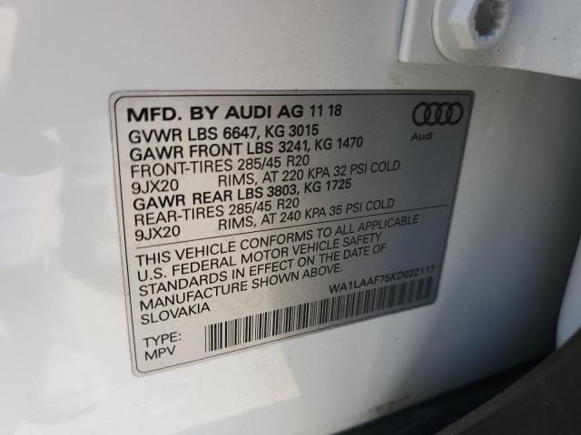 WA1LAAF75KD022117 2019 AUDI Q7, photo no. 12