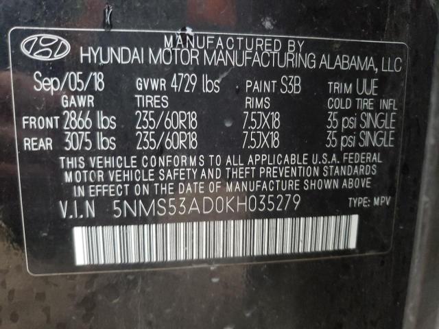 2019 HYUNDAI SANTA FE L - 5NMS53AD0KH035279