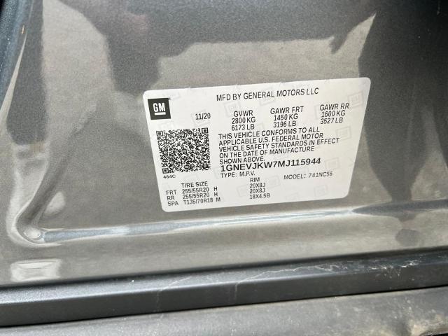 2021 CHEVROLET TRAVERSE R 1GNEVJKW7MJ115944