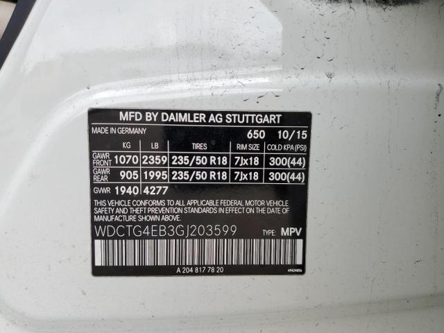 2016 MERCEDES-BENZ GLA 250 - WDCTG4EB3GJ203599