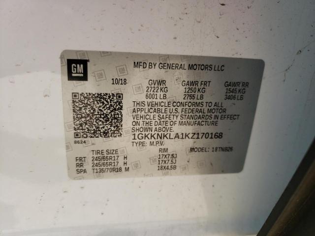 1GKKNKLA1KZ170168 GMC ACADIA SLE