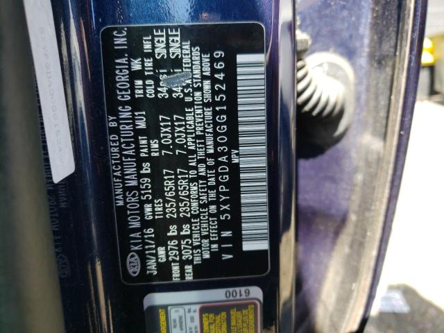 5XYPGDA30GG152469 KIA SORENTO LX