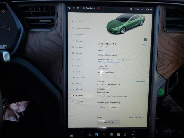 5YJSA1E20LF402581 Tesla MODEL S