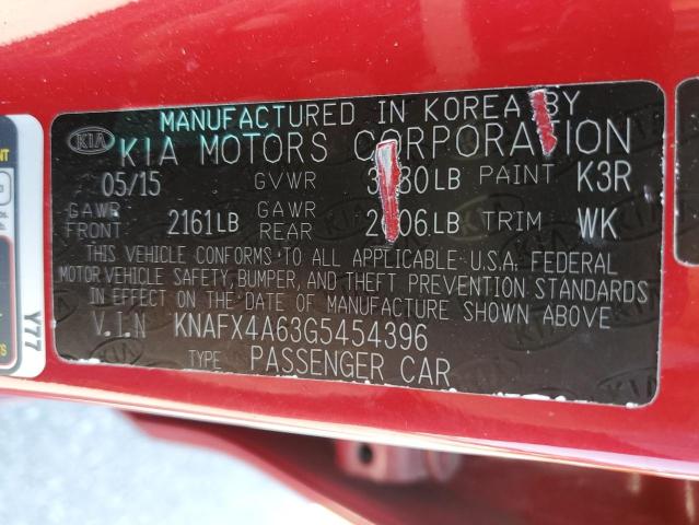 KNAFX4A63G5454396 KIA FORTE LX