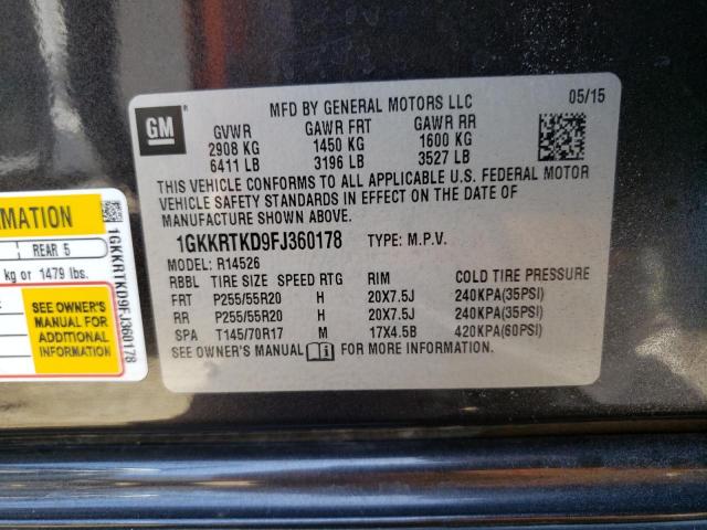 1GKKRTKD9FJ360178 GMC Acadia Denali