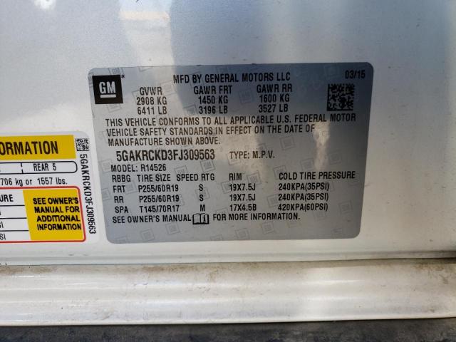 5GAKRCKD3FJ309563 Buick Enclave