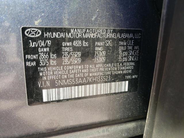 2019 HYUNDAI SANTA FE L - 5NMS53AA7KH133523