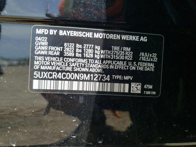 5UXCR4C00N9M12734 BMW X5 Sdrive 40i