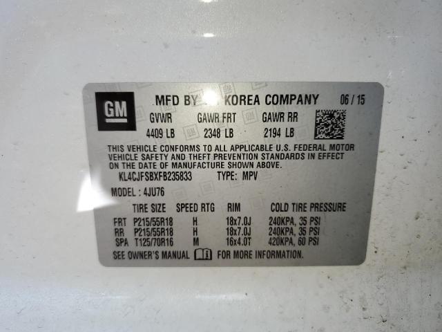 2015 BUICK ENCORE CON - KL4CJFSBXFB235833