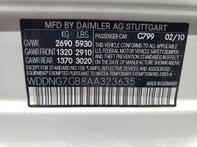 WDDNG7GB8AA323635 2010 Mercedes-Benz S 600