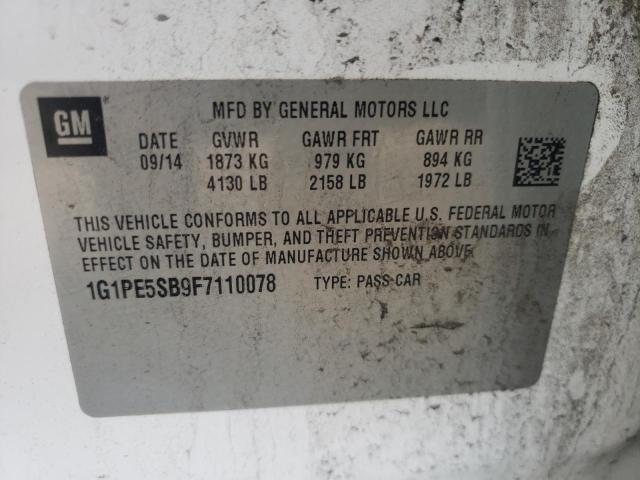 1G1PE5SB9F7110078 2015 Chevrolet Cruze Lt