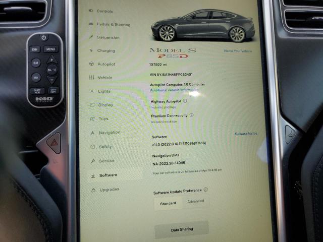 2015 TESLA MODEL S P8 5YJSA1H46FF083401